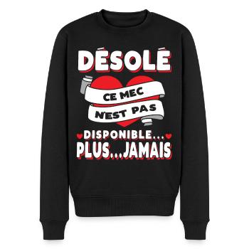 Fiancé Saint-Valentin Homme Mari Humour - Pull Premium bio Homme - noir - Devant - Nico (187cm)