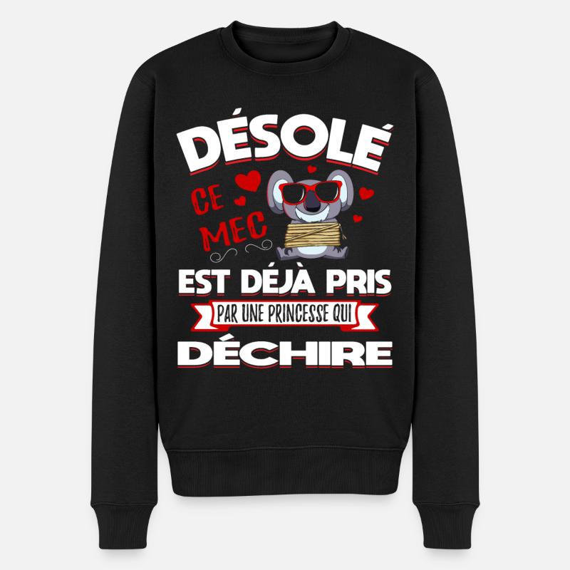 Désolé Saint-Valentin Homme Mari Humour - Pull Premium bio Homme - noir