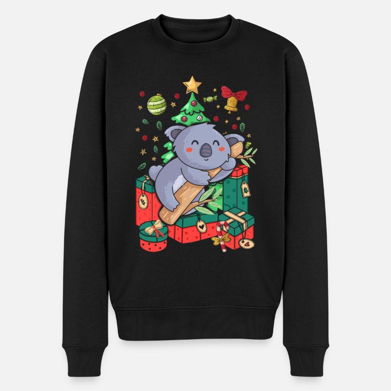 Ugly Christmas Sweater Koala - Männer Premium Bio Pullover - Schwarz