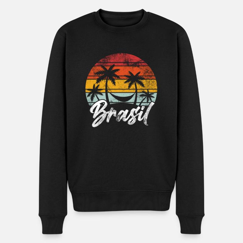 Brasilien - Männer Premium Bio Pullover - Schwarz