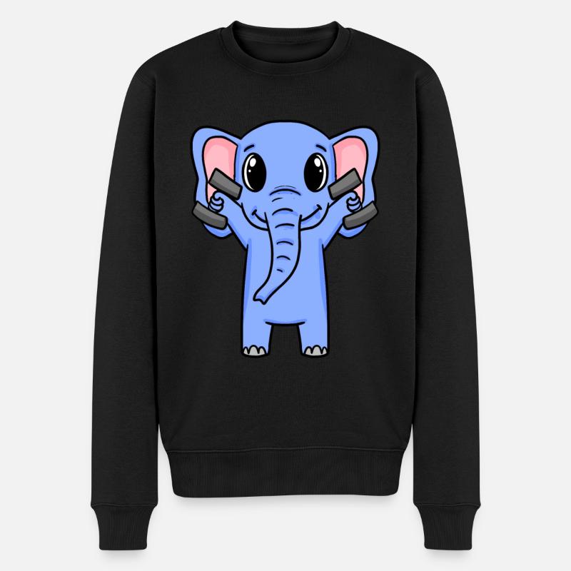Elephant Fitness Motivation Gym Cadeau - Pull Premium bio Homme - noir