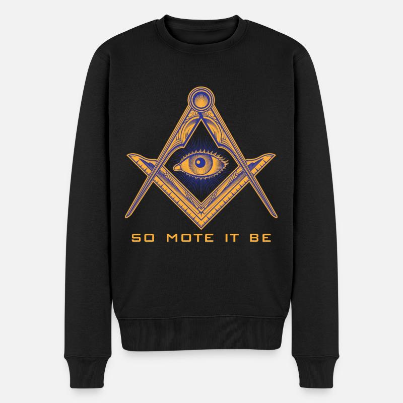 Freimaurer Illuminati Geheimbund Winkelzirkel - Männer Premium Bio Pullover - Schwarz