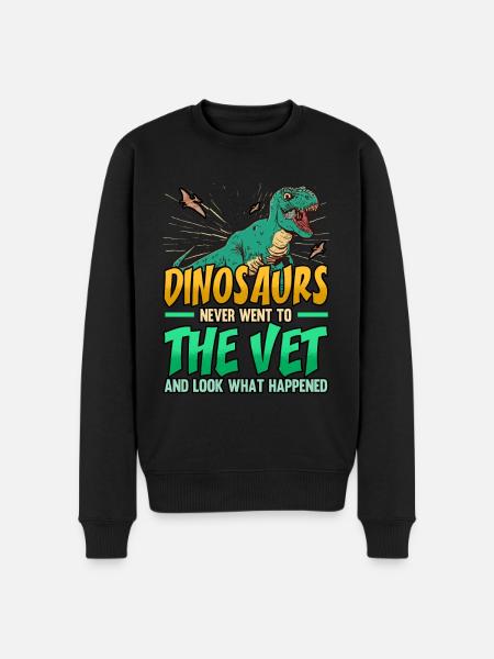 Sjove dinosaurer gik aldrig til dyrlægen Dyrlæge - Økologisk premium-sweatshirt til mænd - sort