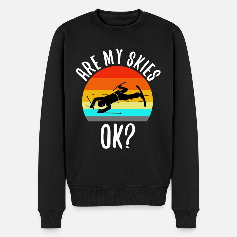 are my skis okay - Männer Premium Bio Pullover - Schwarz