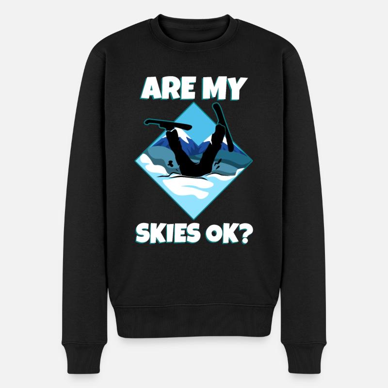 are my skis okay - Männer Premium Bio Pullover - Schwarz
