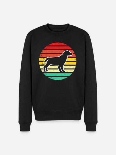 Dog Hund Silhouette Retro - Men's Premium Organic Jumper - black