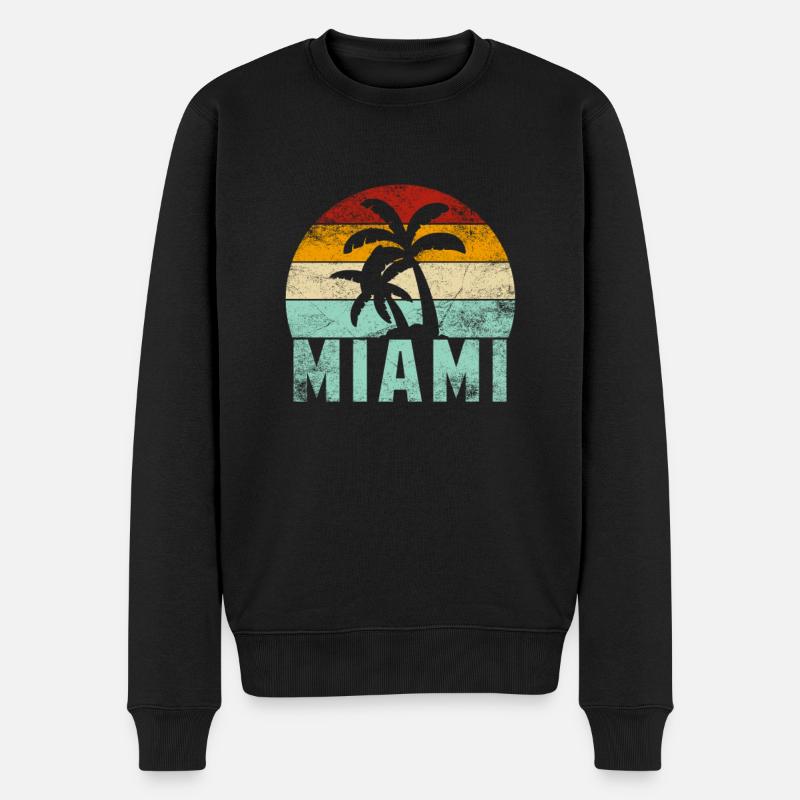 Miami - Florida - USA - United States- Key West - Männer Premium Bio Pullover - Schwarz
