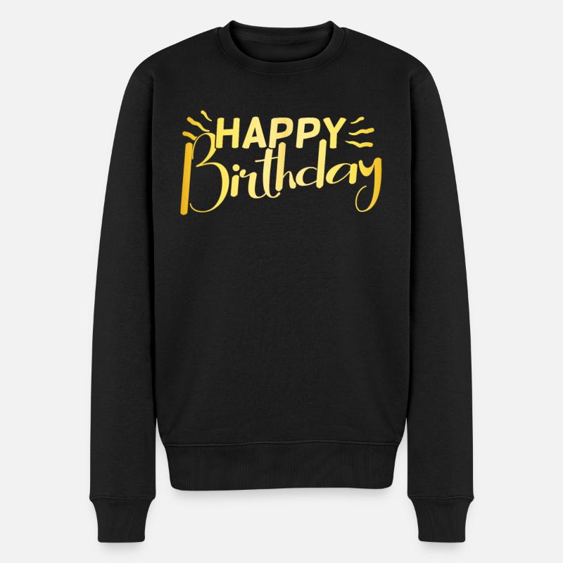 Happy Birthday - Männer Premium Bio Pullover - Schwarz