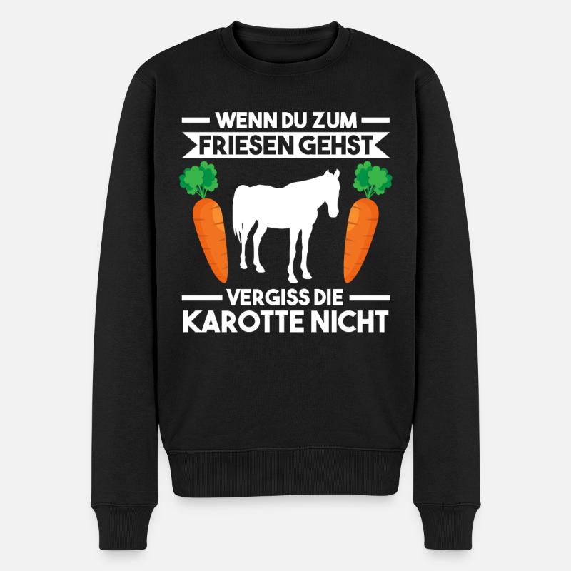 Pferd Friese Pferde Reiten - Männer Premium Bio Pullover - Schwarz