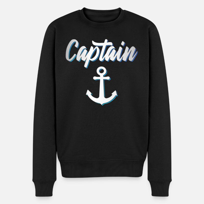 Kapitän Captain - Männer Premium Bio Pullover - Schwarz