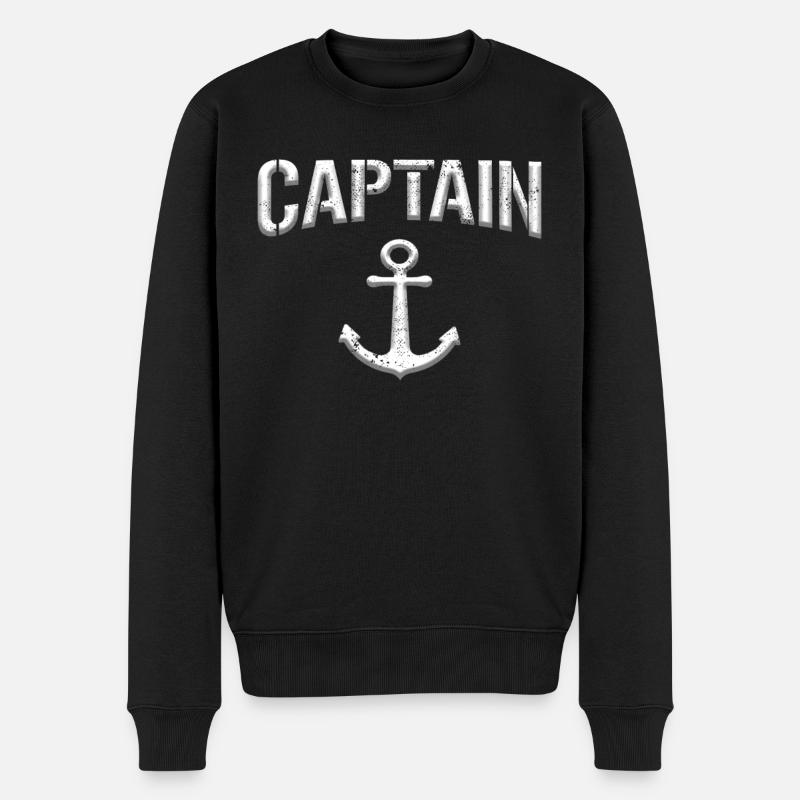 Kapitän Captain - Männer Premium Bio Pullover - Schwarz