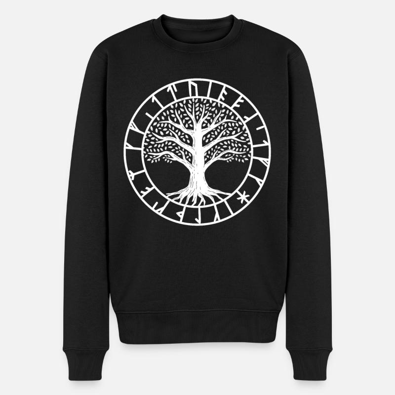 Yggdrasil Weltenesche Wikinger nordisch MYthologie - Männer Premium Bio Pullover - Schwarz