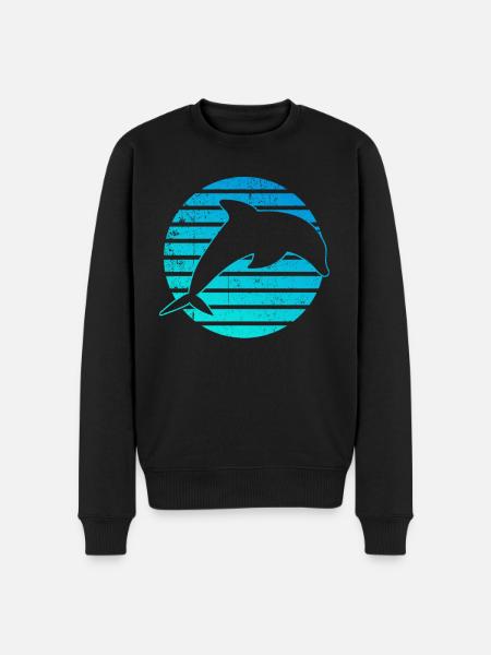 Delfin Wal Logo - Männer Premium Bio Pullover - Schwarz
