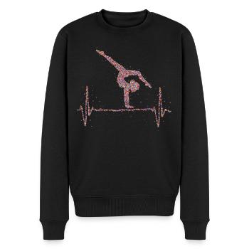 Turnen Herzschlag Gymnastik Turnerin - Männer Premium Bio Pullover - Schwarz - Vorne - Nico (187cm)