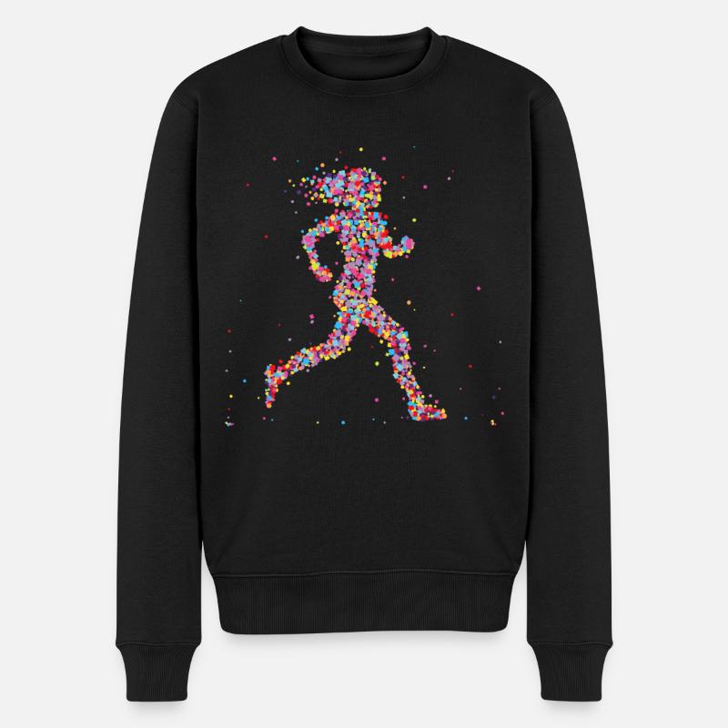 Joggen Läuferin Marathon - Männer Premium Bio Pullover - Schwarz