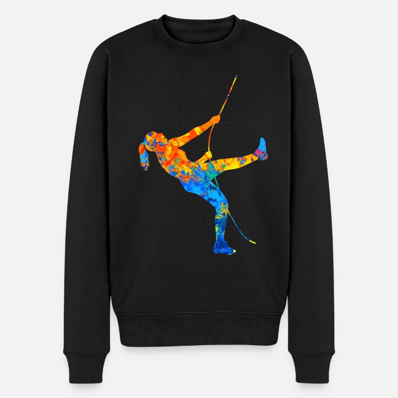 Bouldern Klettern Kletterer Boulderer Kletter - Männer Premium Bio Pullover - Schwarz