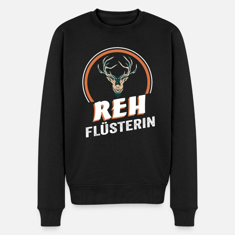 Reh Flüsterin - Männer Premium Bio Pullover - Schwarz