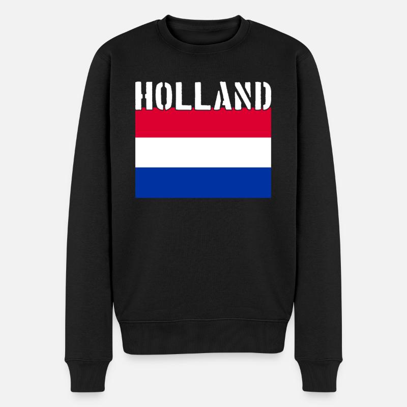 Hollande Pays-Bas Drapeau - Pull Premium bio Homme - noir