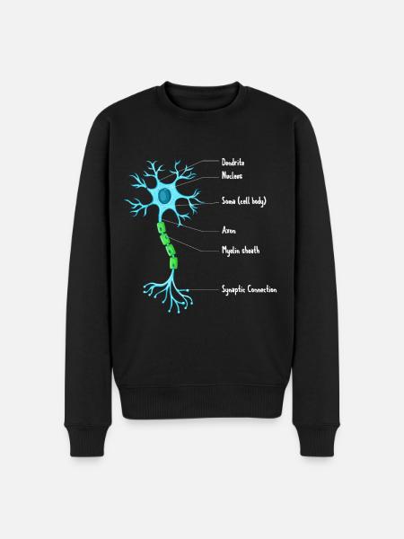 Anatomie Van Neuron Neuroscience Neuroloog - Mannen Premium Bio sweater - zwart