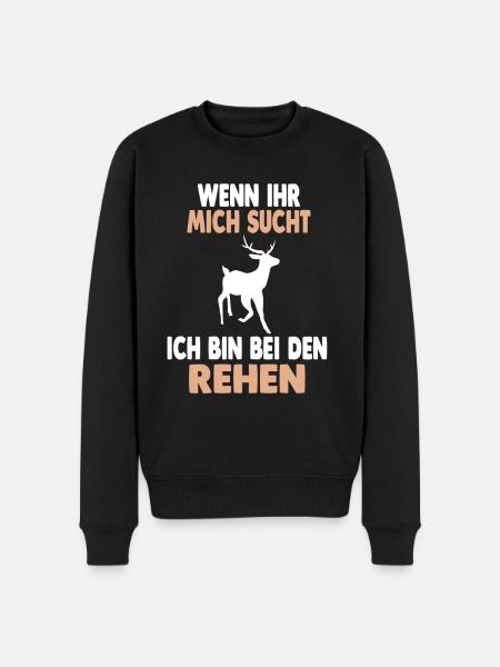 Wald Wildtier Reh - Männer Premium Bio Pullover - Schwarz