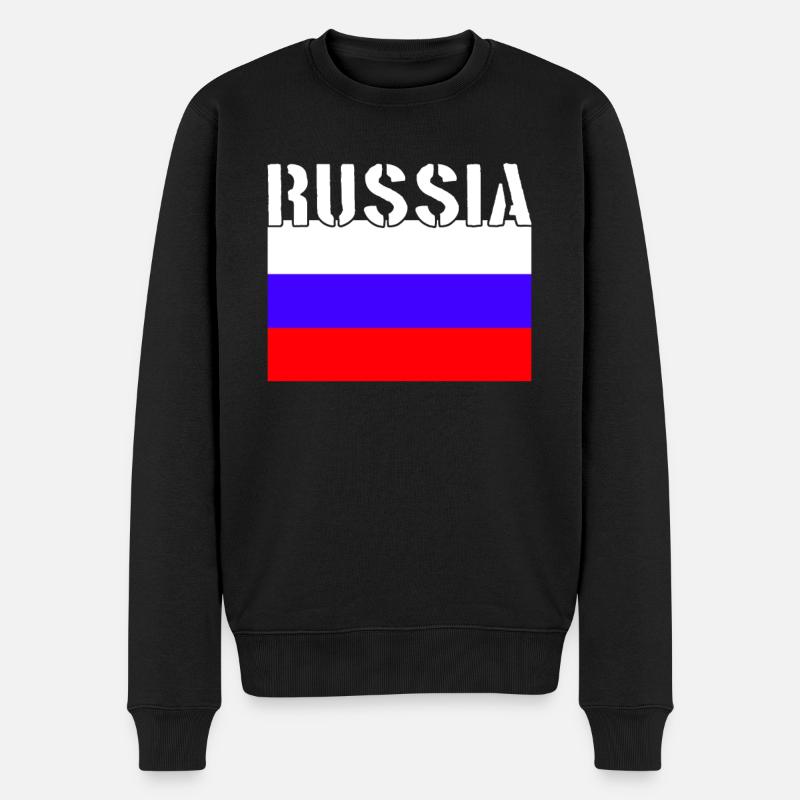 Drapeau de la Russie - Pull Premium bio Homme - noir