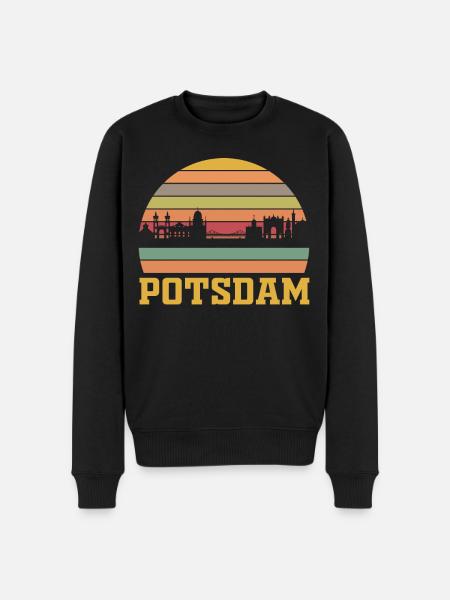 Retro Potsdam Skyline - Männer Premium Bio Pullover - Schwarz