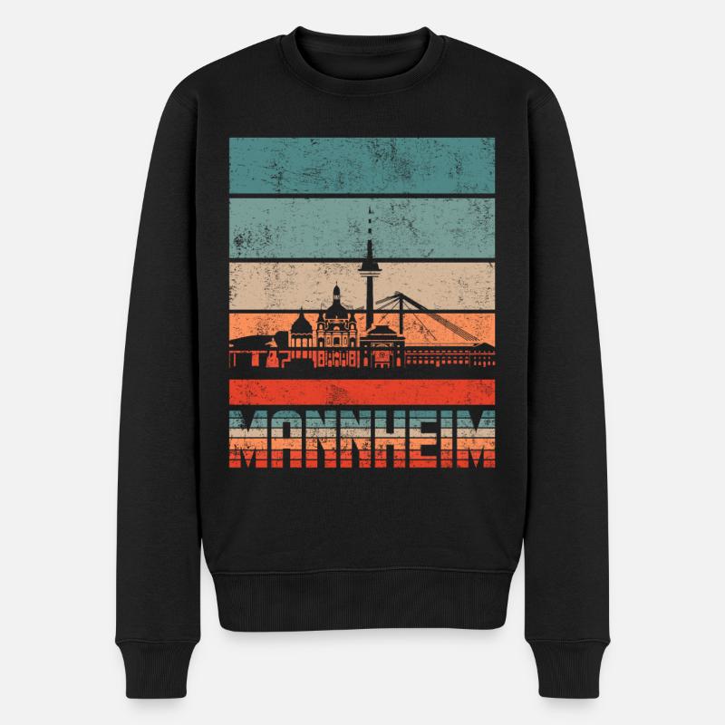 Mannheim - Männer Premium Bio Pullover - Schwarz