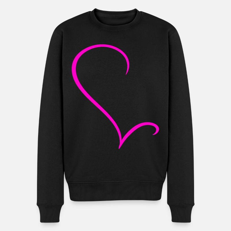 Demi-cœur rose - Pull Premium bio Homme - noir