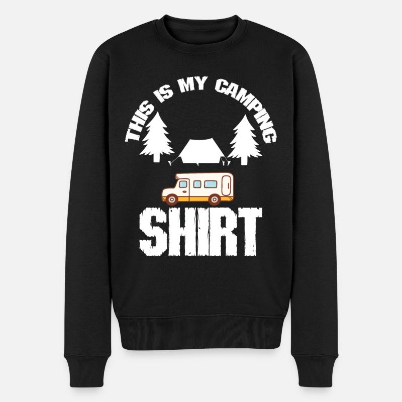 Camping Zitat Das ist mein Camping - Männer Premium Bio Pullover - Schwarz