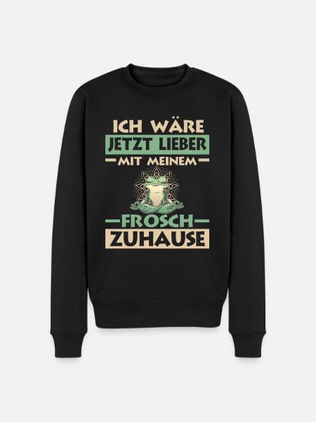 Frosch Frösche - Männer Premium Bio Pullover - Schwarz