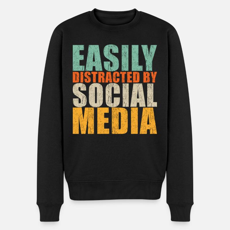 Slogan des médias sociaux - Pull Premium bio Homme - noir