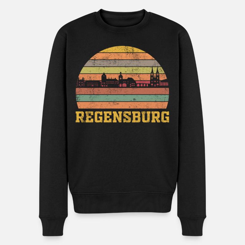 Regensburg - Männer Premium Bio Pullover - Schwarz