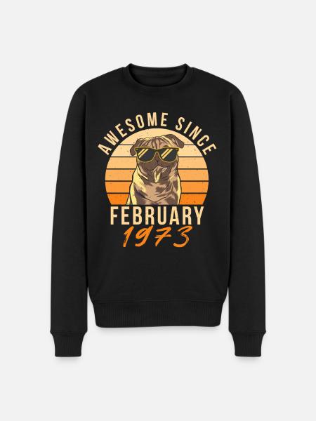 February 1973 Retro - Men's Premium Organic Jumper - black