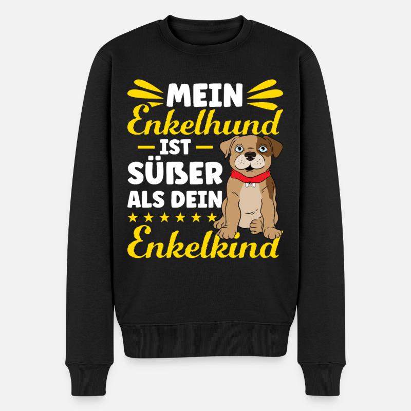 Hunde Opa Hundeopa Enkelhund Großeltern Hunde Oma - Männer Premium Bio Pullover - Schwarz