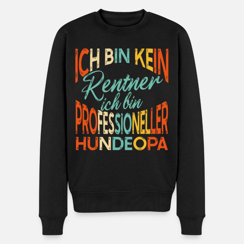 Hunde Opa Professioneller Hundeopa Enkelhund - Männer Premium Bio Pullover - Schwarz