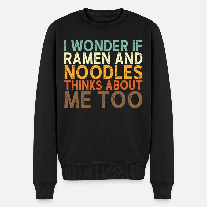 Ramen Nudel Spruch - Männer Premium Bio Pullover - Schwarz