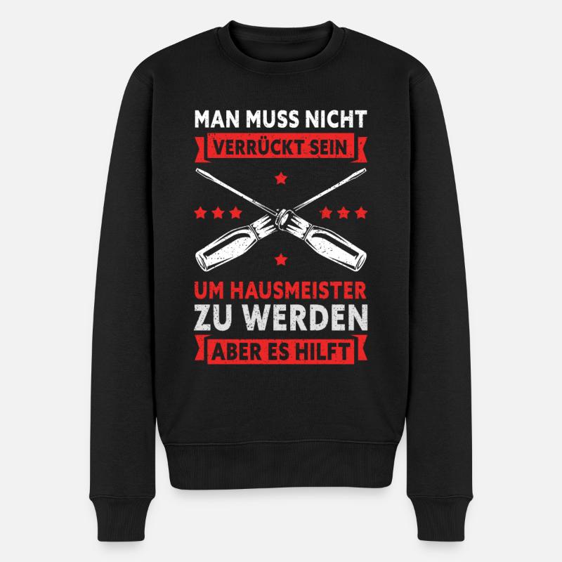 Hausmeister Facility Manager Hauswart Geschenk - Männer Premium Bio Pullover - Schwarz