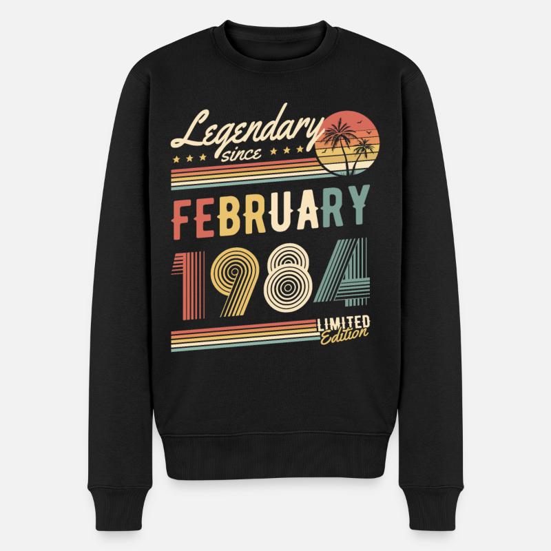 Limited Edition Februar 1984 - Männer Premium Bio Pullover - Schwarz