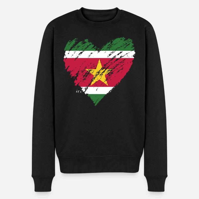 suriname - Männer Premium Bio Pullover - Schwarz