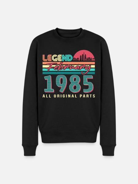 Né en février 1985 Retro - Pull Premium bio Homme - noir