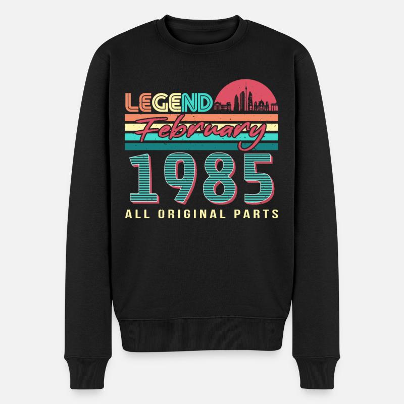 Né en février 1985 Retro - Pull Premium bio Homme - noir