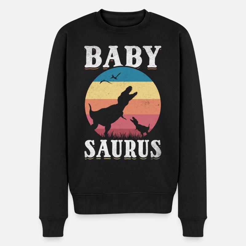 Dino Baby Saurus Rex Dinosaurier Baby Dino - Männer Premium Bio Pullover - Schwarz