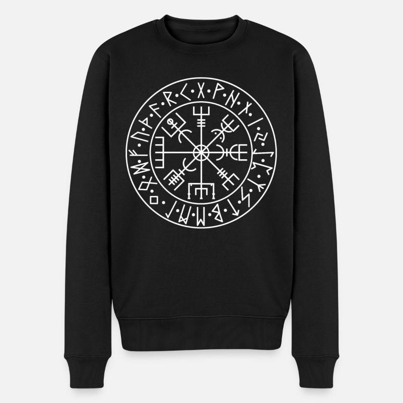Runen Nordische Mythologie Wikinger Nordmänner - Männer Premium Bio Pullover - Schwarz