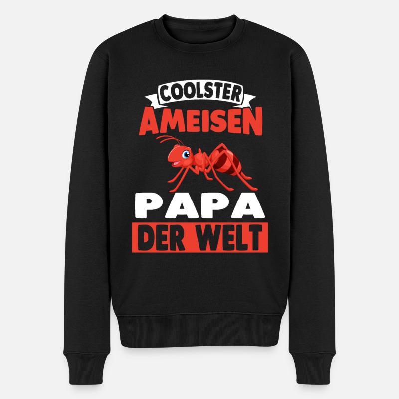 Ameisen Ameise Papa - Männer Premium Bio Pullover - Schwarz