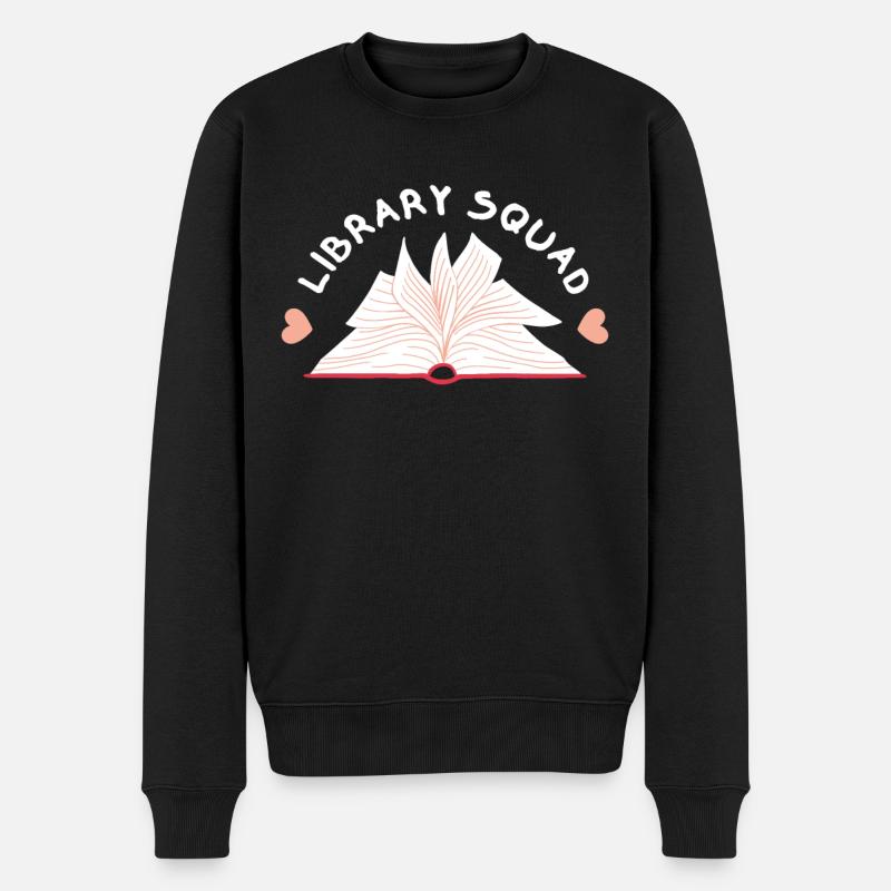 Bookworm Library Squad Librarian Themed - Männer Premium Bio Pullover - Schwarz