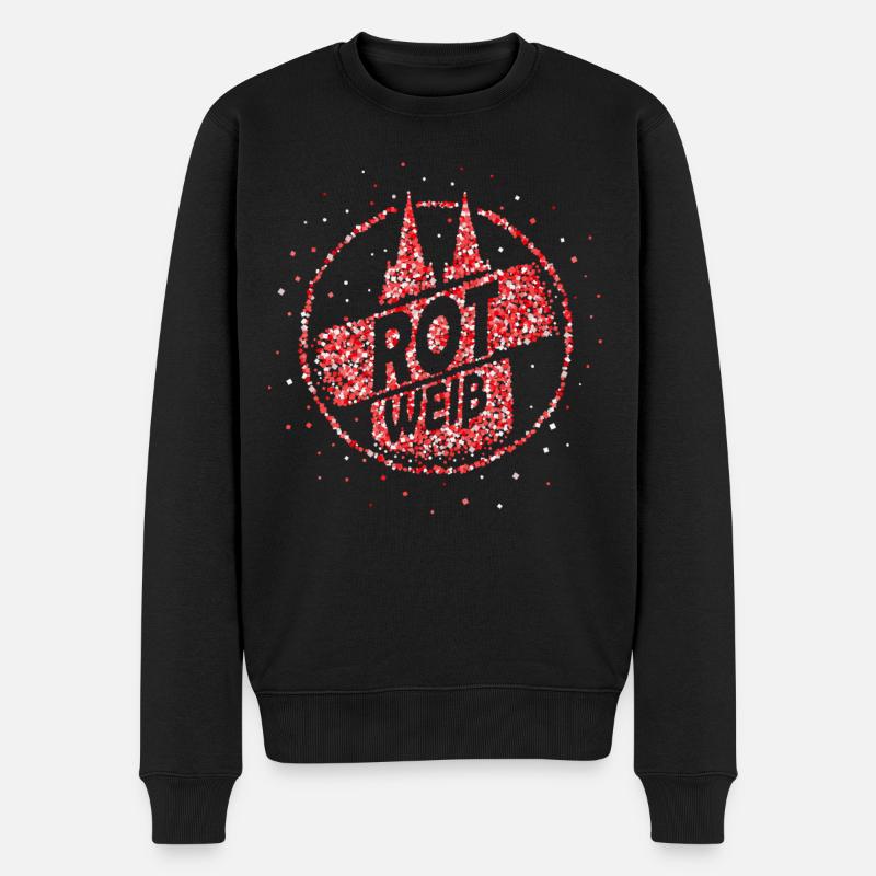 Köln Rot Weiss Fasching Konfetti Dom - Männer Premium Bio Pullover - Schwarz