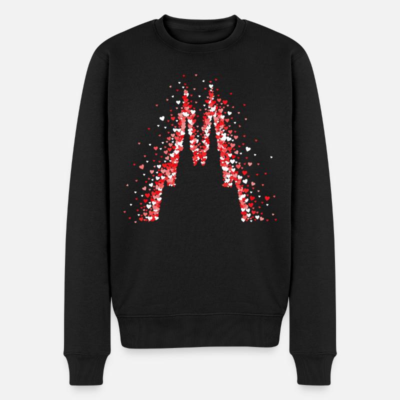 Dom Köln Karneval Rot Weiss Konfetti - Männer Premium Bio Pullover - Schwarz