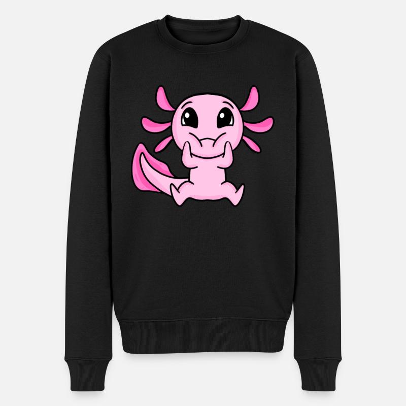 Axolotl - Männer Premium Bio Pullover - Schwarz