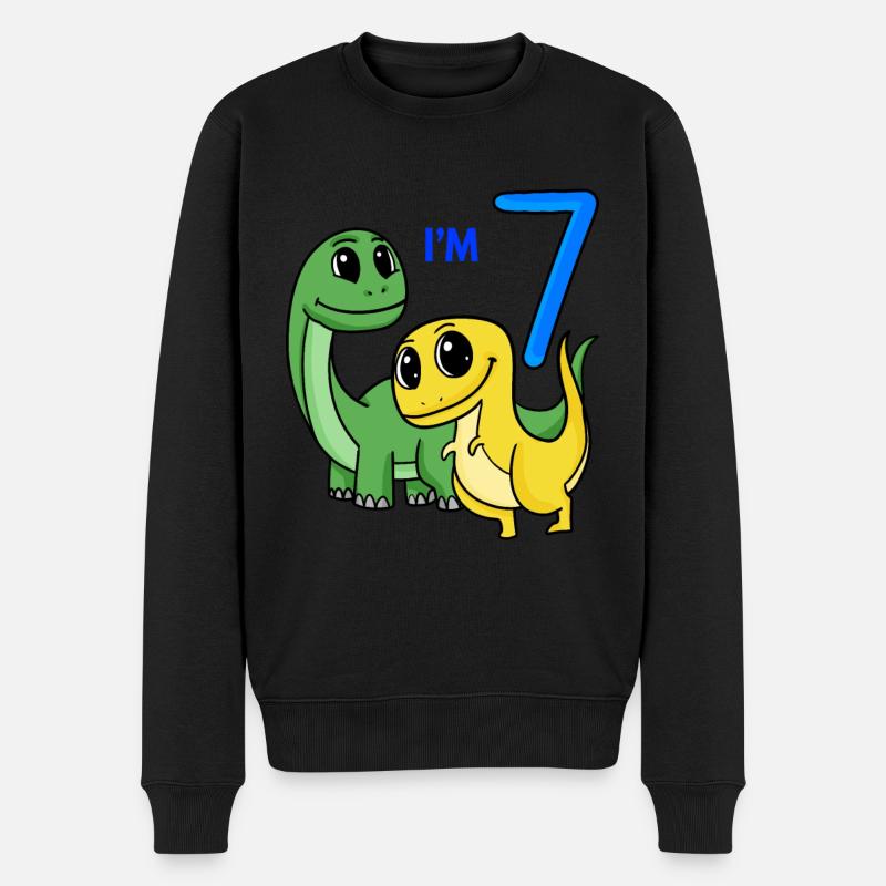 7. Geburtstag Junge - 7 Jahre Geschenk - Männer Premium Bio Pullover - Schwarz