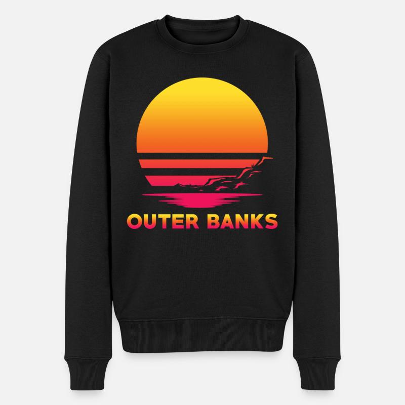 Outer Banks Retro Andenken - Männer Premium Bio Pullover - Schwarz